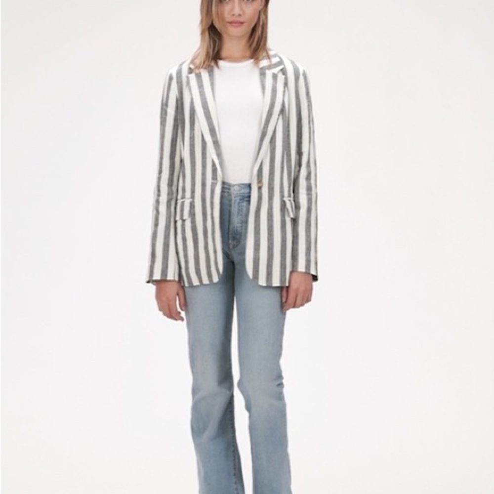 Striped Blazer in Black and White